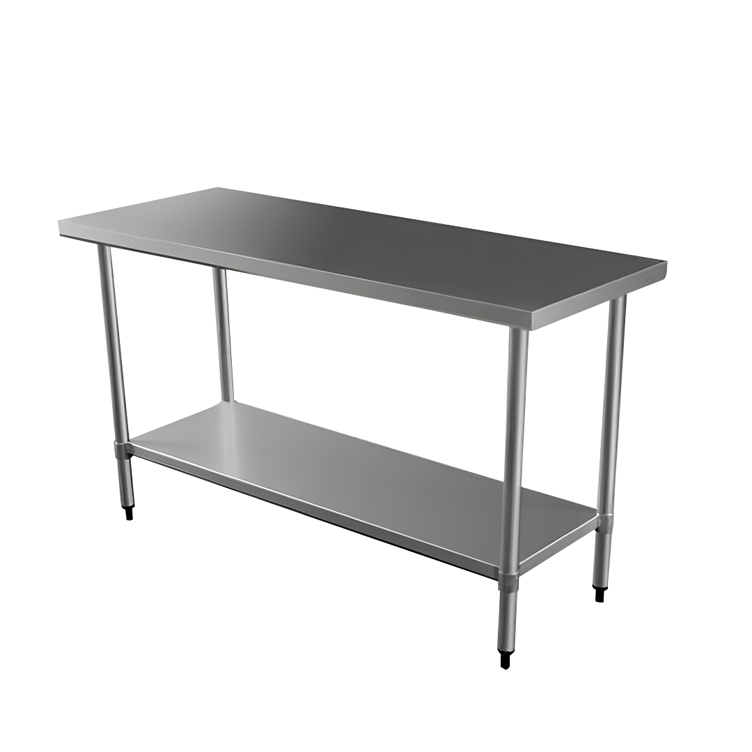 MESON CENTRO ITA WT 18060 4 INOX. 180X60x85 CMS, REPISA Y PATAS EN ACERO GALVANIZADO