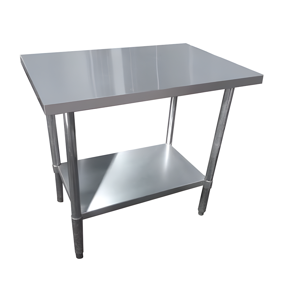 MESON CENTRO ITA WT 9060 4 INOX. 90X60x85 CMS, REPISA Y PATAS EN ACERO GALVANIZADO